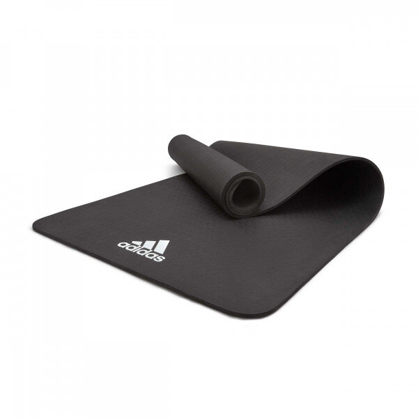 Adidas Fitness- und Yogamatte, 8 mm, Schwarz