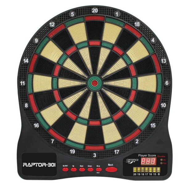 Carromco Elektronik Dartboard Raptor-301, 4-Loch Abstand