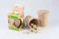 Natural Games Lederwürfelbecher mit 6 Würfeln