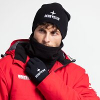 Derbystar Winter-Set schwarz, Mütze, Halswärmer, Handschuhe, Größe 7